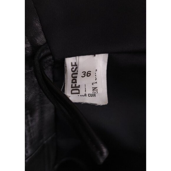 Vintage Chantal Thommas Lamb Leather Mini Skirt Size 36 US S Black - Picture 7 of 7